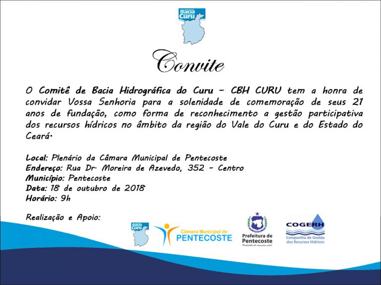 CBH Curu comemora 21 anos em 2018