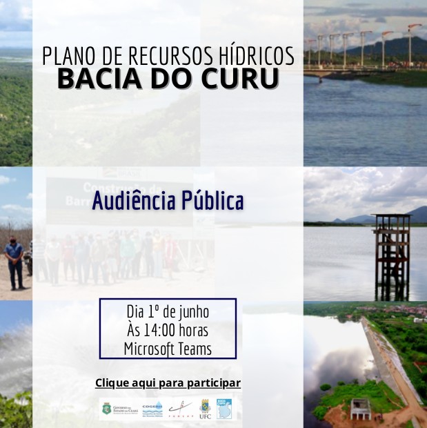 CBH Curu convida para Audiência Pública do Plano de Recursos Hídricos da Região do Curu